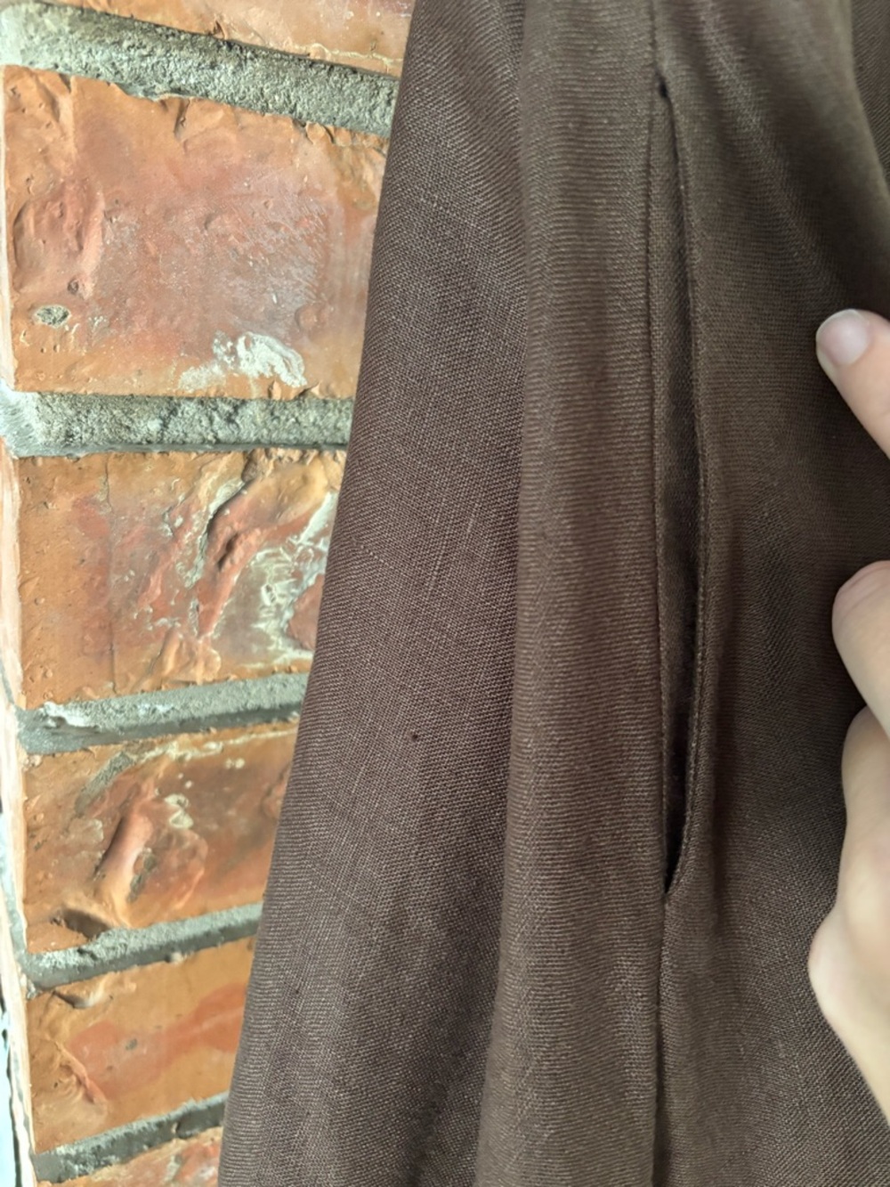 Linenfairytales : Linen Wrap Maxi Dress in Chocolate Brown Small - Picture 8 of 10